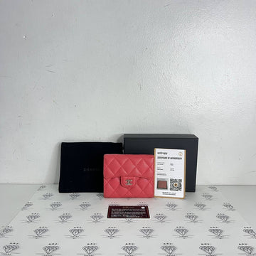 [PRE LOVED] Chanel Compact Wallet in Pink Caviar Leather SHW (Series 24)