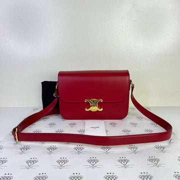 [PRE LOVED] Celine Classique Triomphe in Red Calfskin Leather GHW