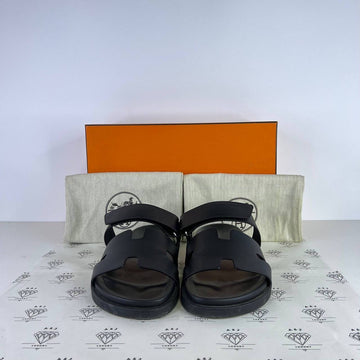[PRE LOVED] Hermes Men's Chypre Sandals in Black Size 42.5EU