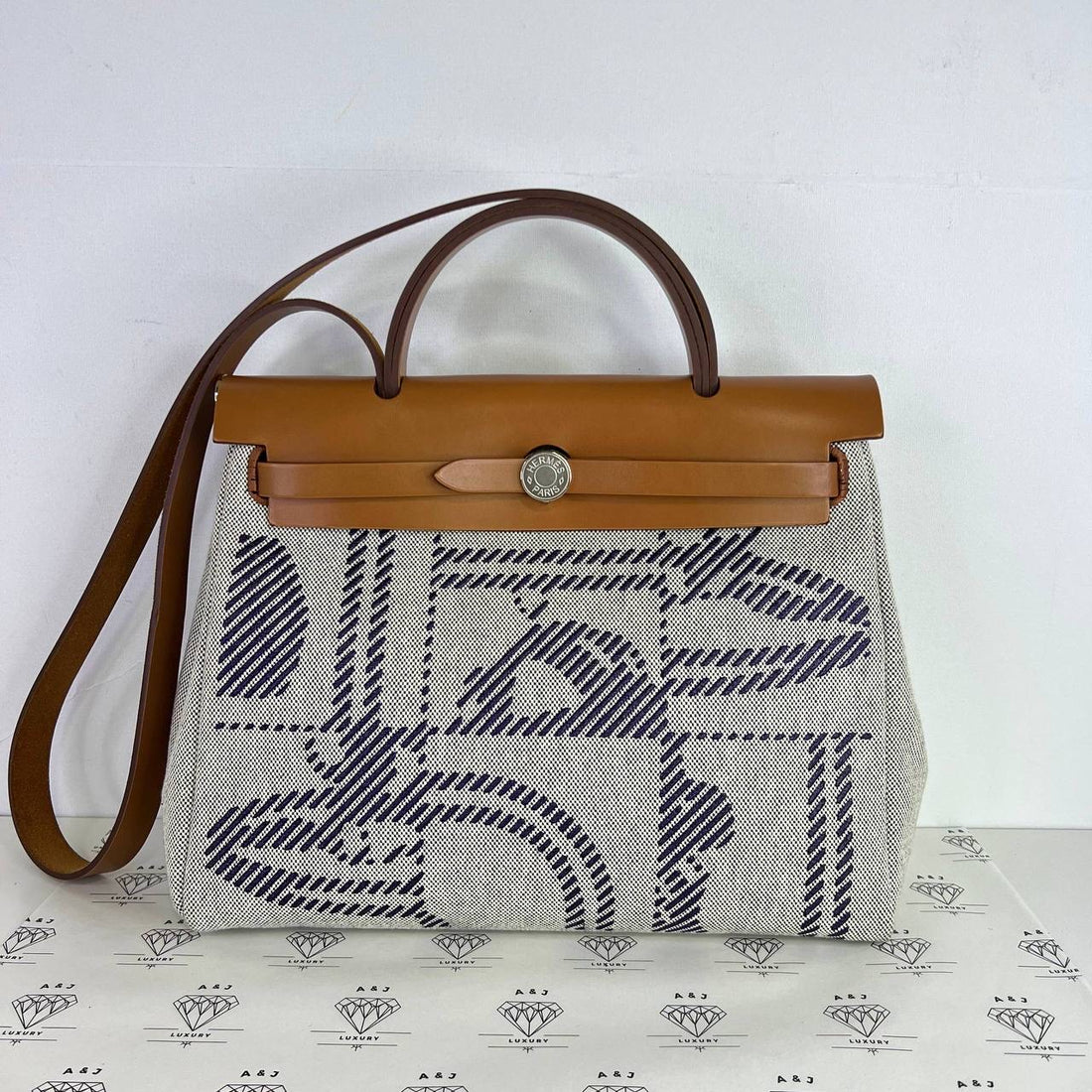 [PRE LOVED] Hermes Herbag 31 Brides De Gala Print in Vache Hunter Leather PHW (Stamp U - 2022)