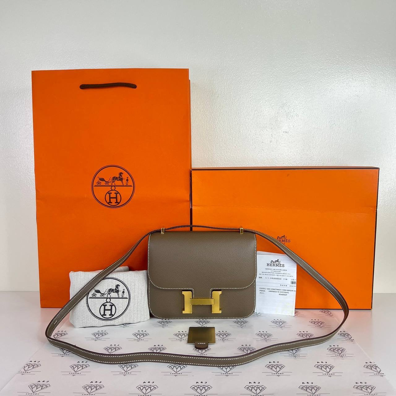 [PRE LOVED] Hermes Constance 18 with Mirror in Etoupe Epsom Leather GHW (Stamp B - 2023)