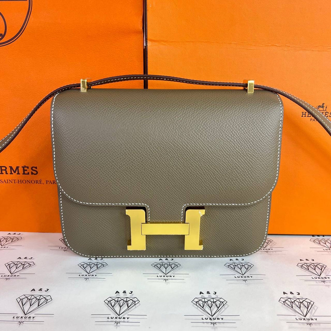[PRE LOVED] Hermes Constance 18 with Mirror in Etoupe Epsom Leather GHW (Stamp B - 2023)