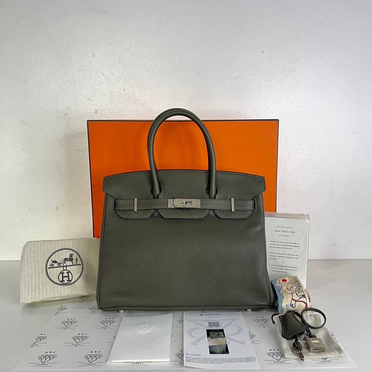 [PRE LOVED] Hermes Birkin 30 in Vert De Gris Togo Leather PHW (Stamp Y - 2020)