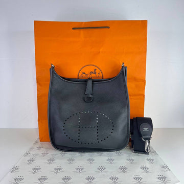 [PRE LOVED] Hermes Evelyne 29 PM III in Black Clemence Leather PHW (Stamp Z - 2021)