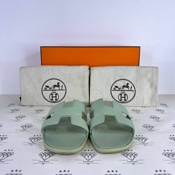 [PRE LOVED] Hermes Oran Sandals in Vert D'eau Size 36.5EU