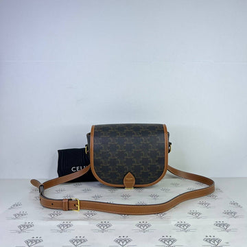 [PRE LOVED] Celine Folco Triomphe Crossbody in Tan