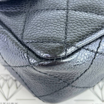 [PRE LOVED] YSL Medium Wallet on Chain in Black Grain De Poudre GHW