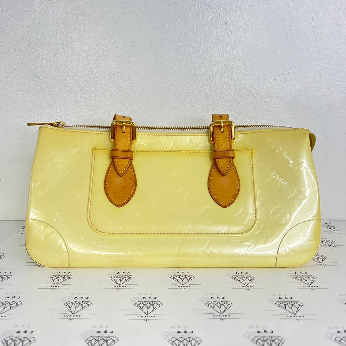 [PRE LOVED] Louis Vuitton Rosewood Avenue Tote Bag in Yellow Vernis Leather (FL4027)
