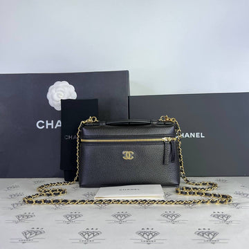 [BRAND NEW] Chanel 26A Collection Small Vanity with Chain in Black Caviar Leather GHW (microchipped)
