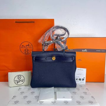 [PRE LOVED] Hermes Herbag Zip 31 in Bleu Indigo Toile GHW (Stamp K - 2025)