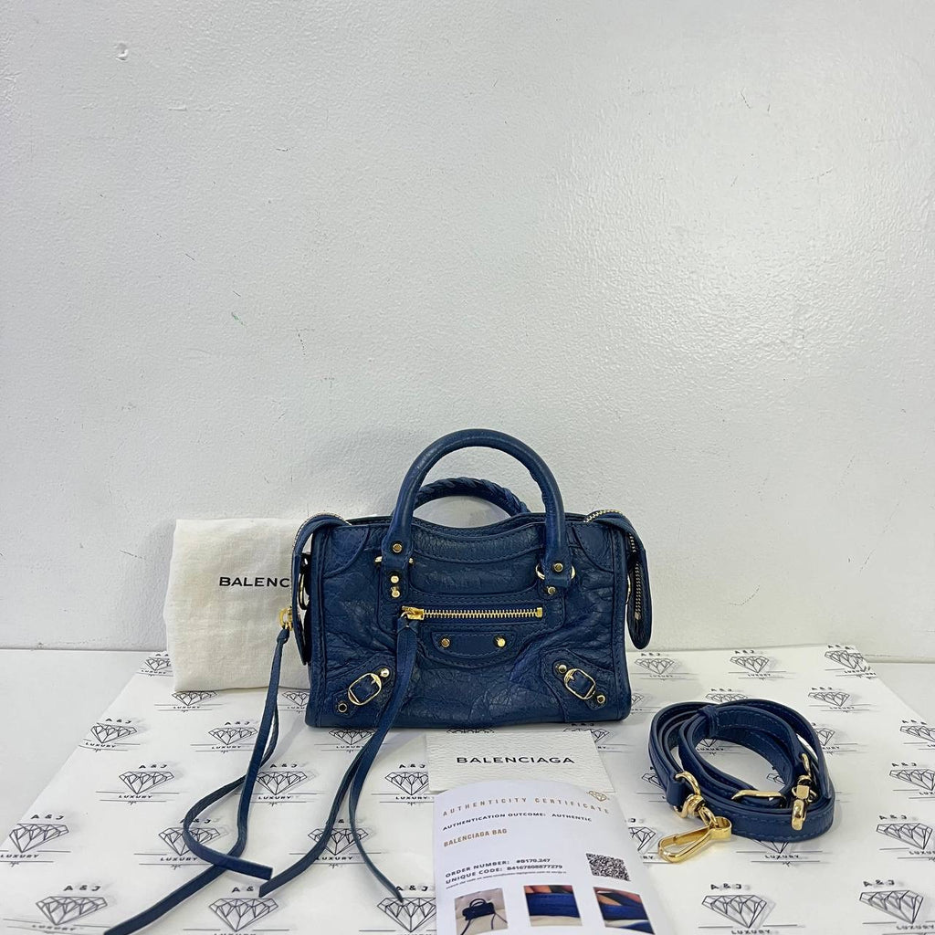 [PRE LOVED] Balenciaga Nano Classic City in Blue GHW