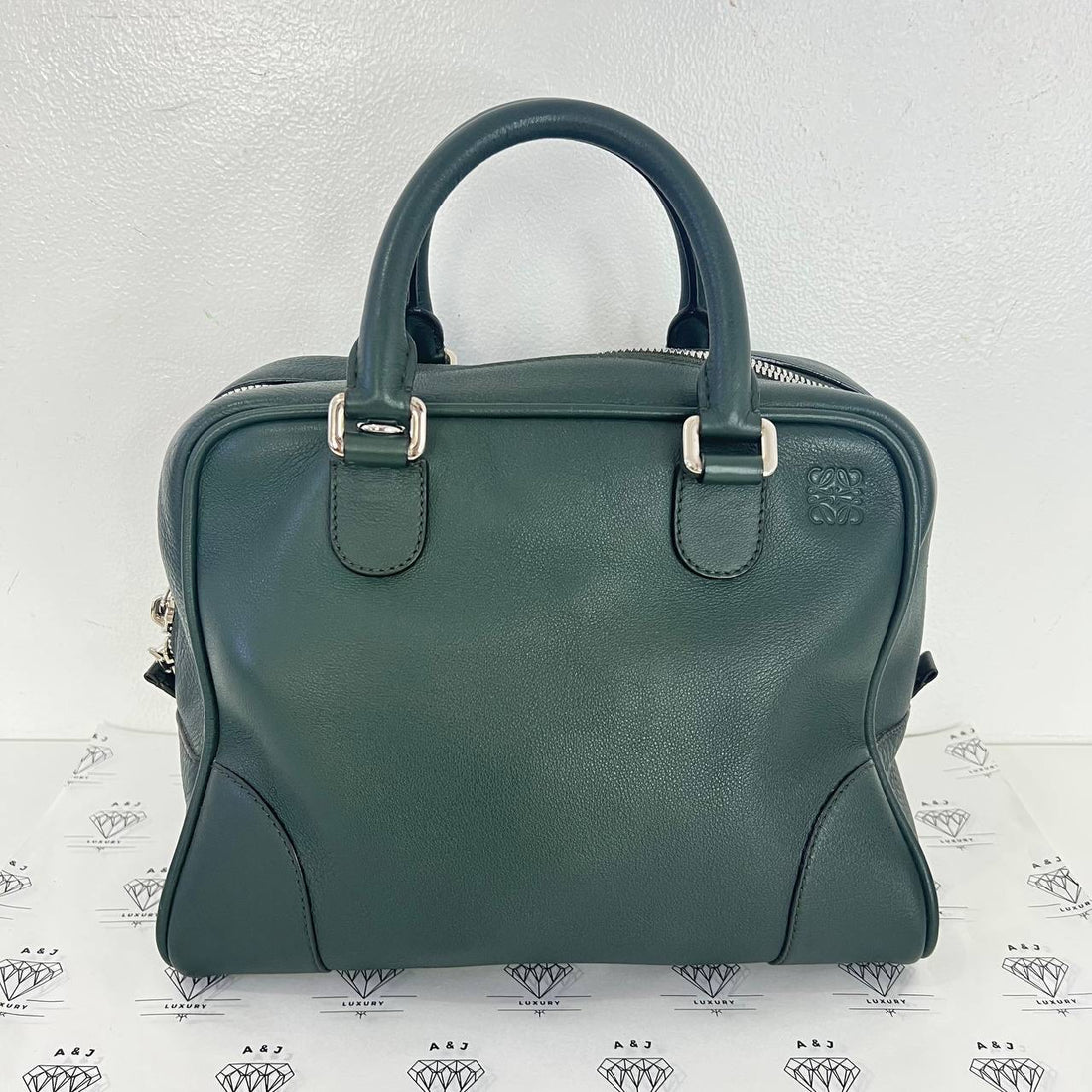 [PRE LOVED] Loewe Amazona Top Handle Bag in Green SHW