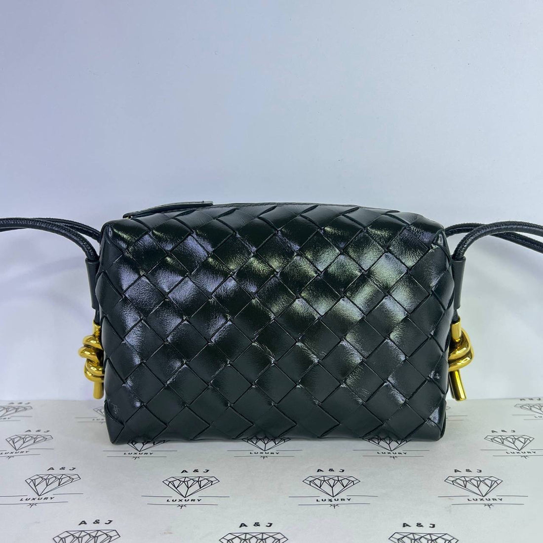 [PRE LOVED] Bottega Veneta Mini Loop Metal Knots in Dark Green GHW
