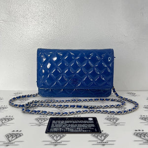 [PRE LOVED] Chanel Wallet on Chain in Blue Patent Leather SHW (Series 16)