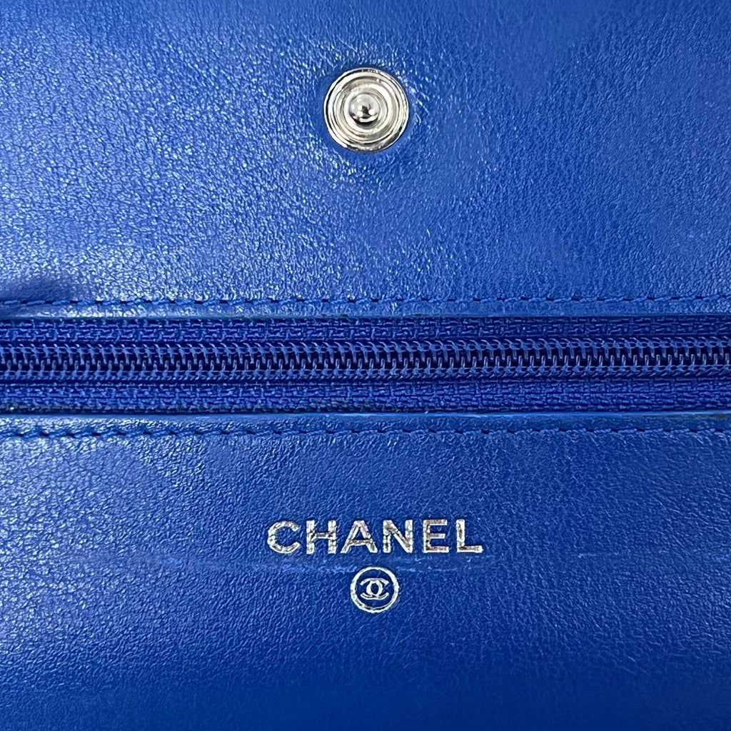 [PRE LOVED] Chanel Wallet on Chain in Blue Patent Leather SHW (Series 16)