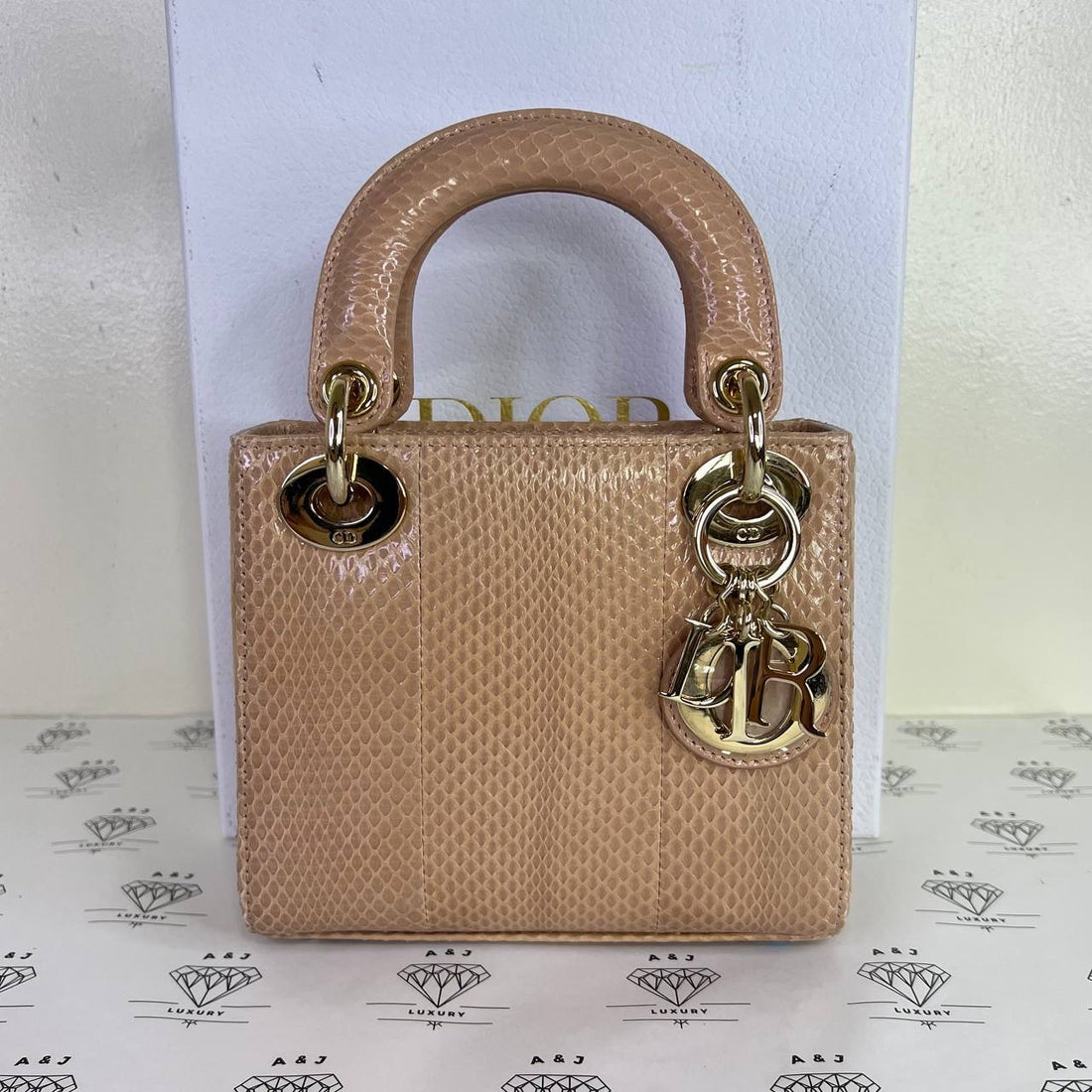 [PRE LOVED] Christian Dior Mini Lady D in Beige Python Snakeskin GHW (2021)