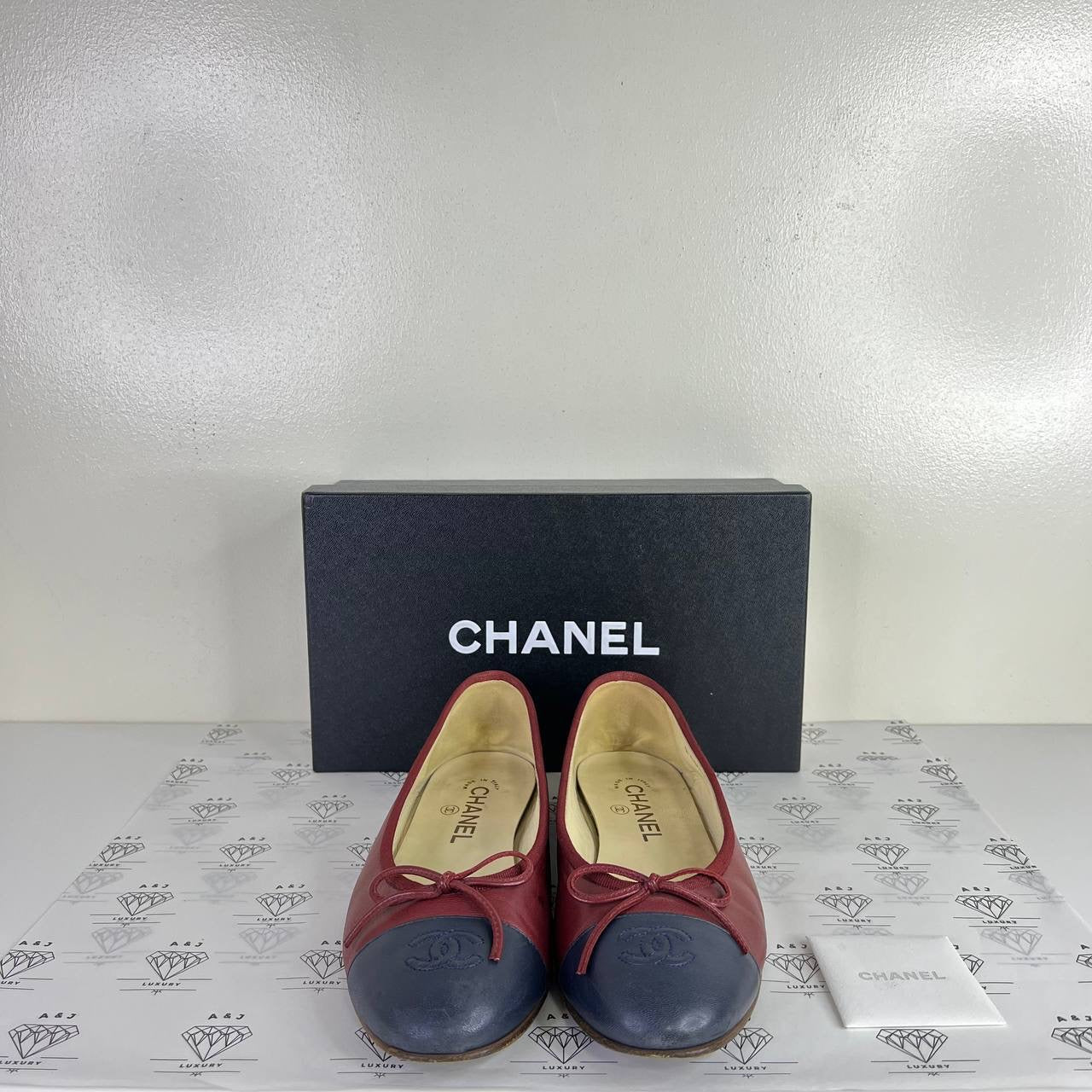 [PRE LOVED] Chanel Ballerina Flats in Red/Blue Size 39EU