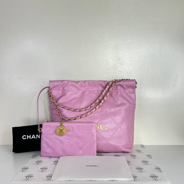[PRE LOVED] Chanel Small C22 in Pink Lambskin Leather GHW (microchipped)