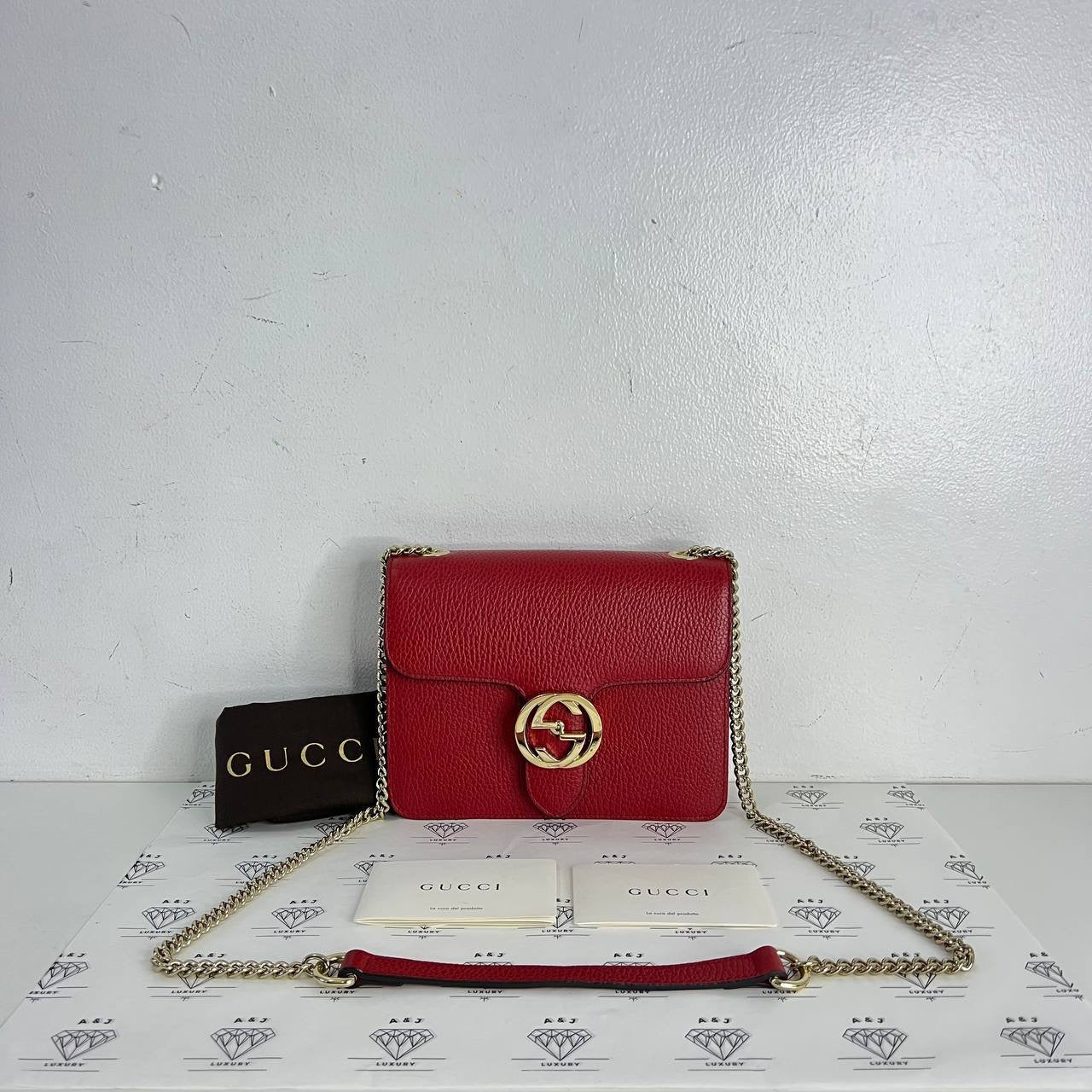 [PRE LOVED] Gucci Interlocking Shoulder Bag in Red GHW