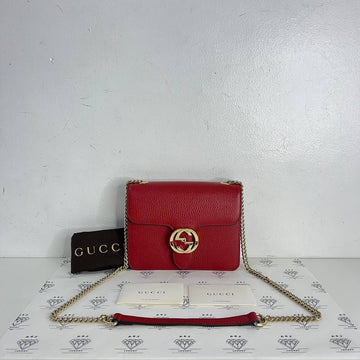 [PRE LOVED] Gucci Interlocking Shoulder Bag in Red GHW