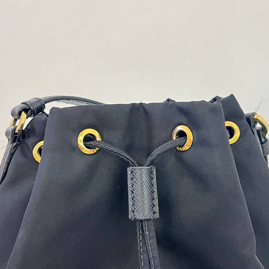 [PRE LOVED] Prada 1BH038 Bucket Bag in Black Vela GHW
