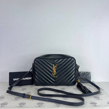 [PRE LOVED] YSL Lou Camera Bag in Black Chevron GHW
