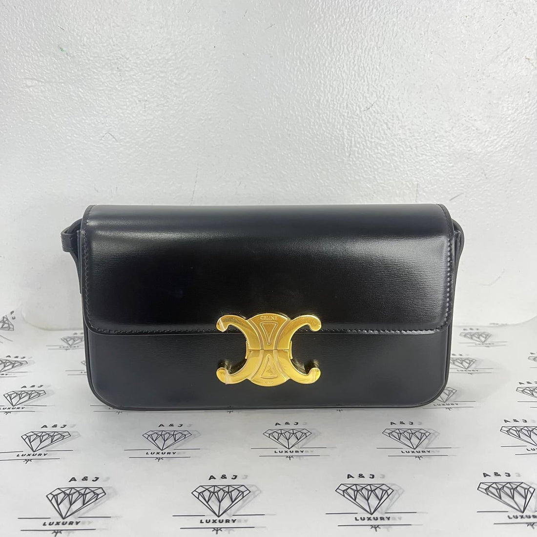 [BRAND NEW] Celine Claude Triomphe in Black GHW