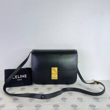 [PRE LOVED] Celine Medium Box Bag in Black Calfskin Leather GHW