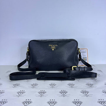 [PRE LOVED] Prada Double Zip Camera Bag in Vitello Daino Leather GHW