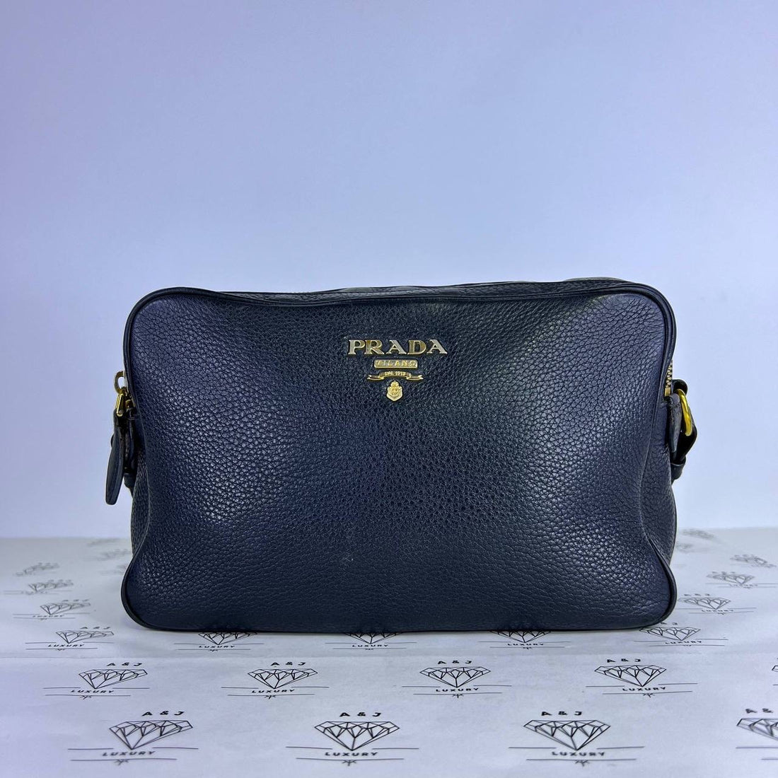 [PRE LOVED] Prada Double Zip Camera Bag in Vitello Daino Leather GHW