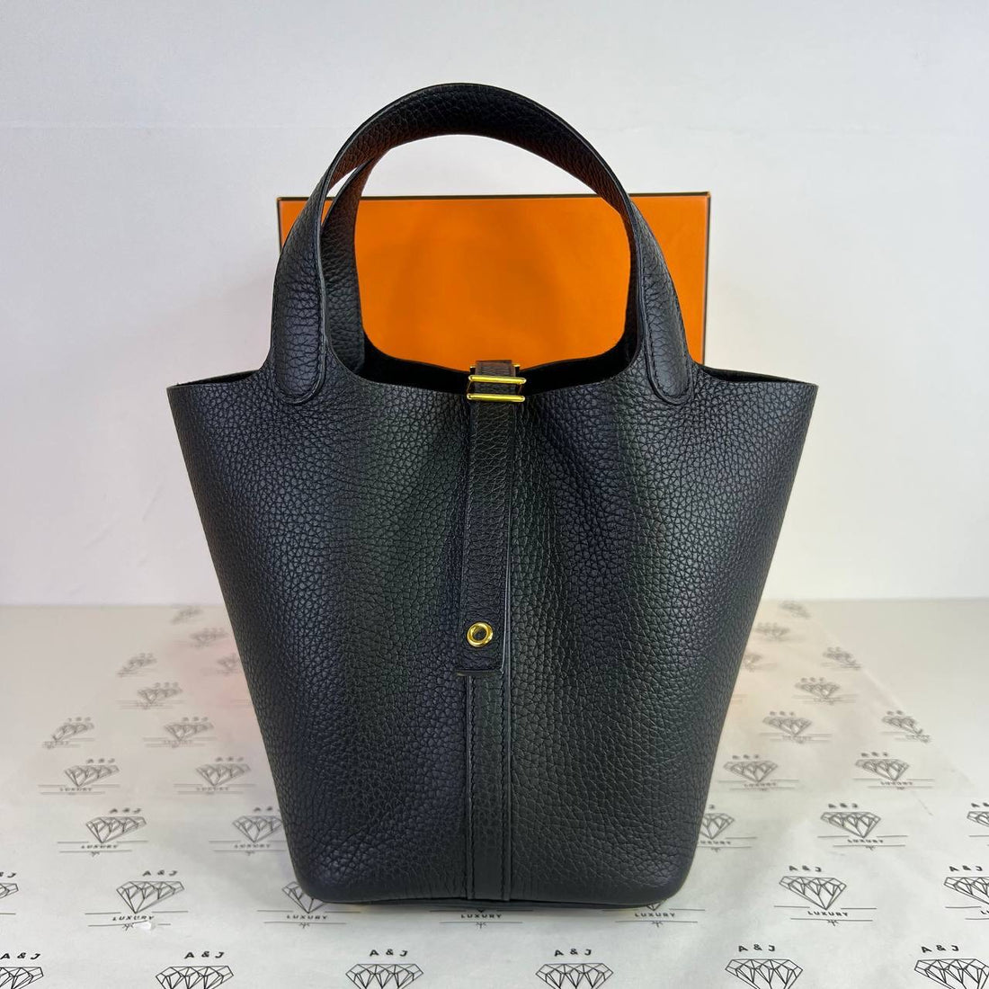 [PRE LOVED] Hermes Picotin 18 in Black Clemence Leather GHW (Stamp Z - 2021)