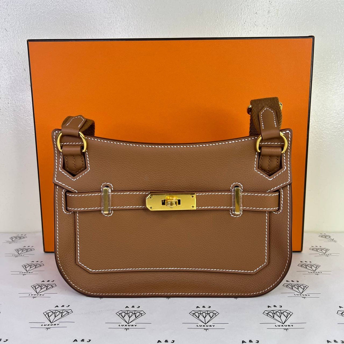 [PRE LOVED] Hermes Mini Jypsiere in Gold Evercolor Leather GHW (Stamp W - 2024)