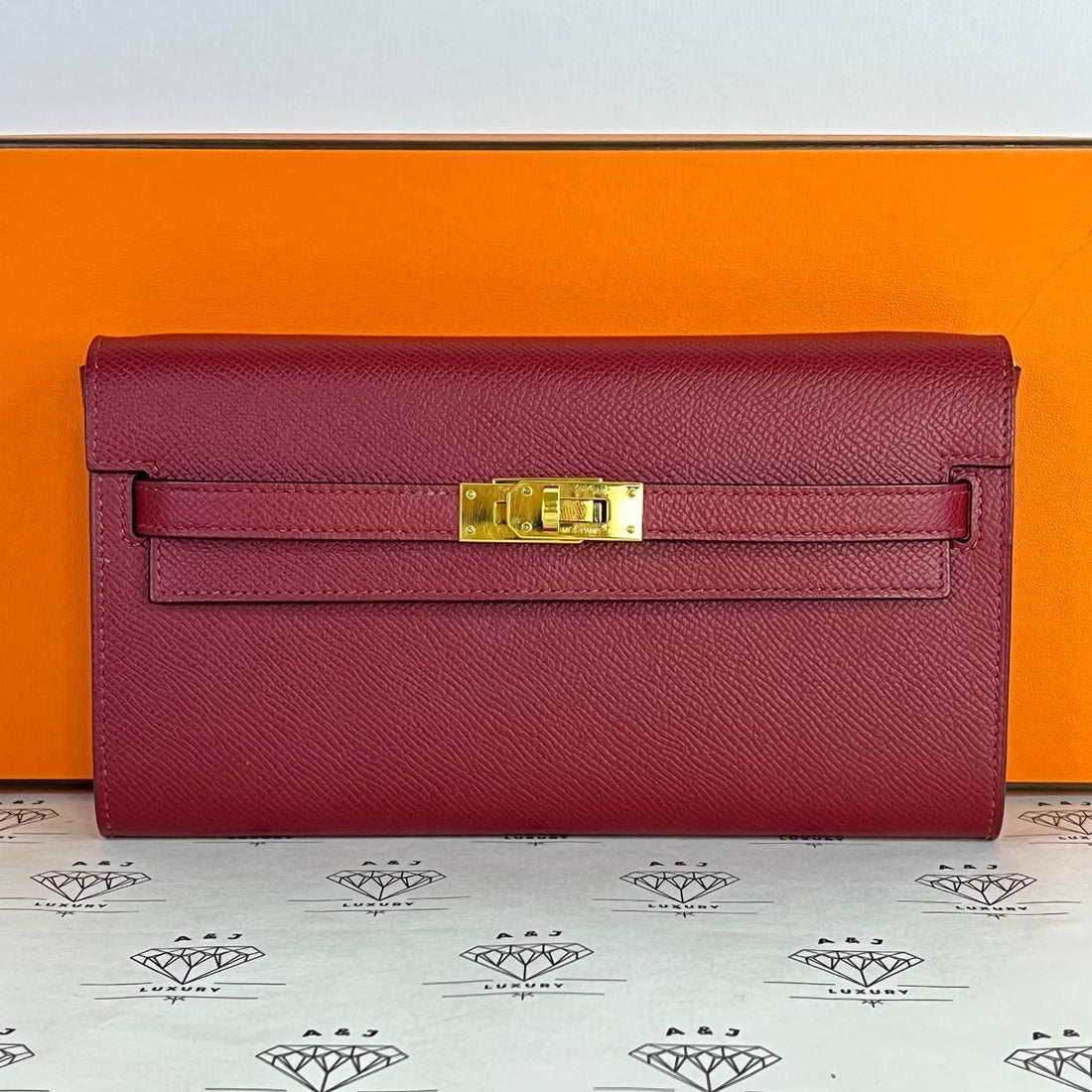 [PRE LOVED] Hermes Kelly To Go in Rouge Grenat Epsom Leather GHW (Stamp U - 2022)