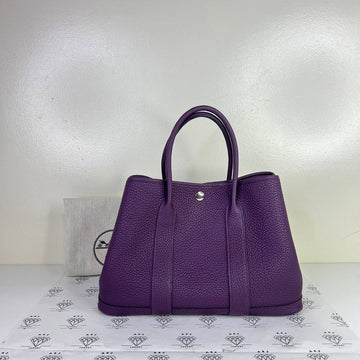 [PRE LOVED] Hermes Garden Party Tote (GPT) 30 in Cassis Negonda Leather PHW (Stamp W - 2024)