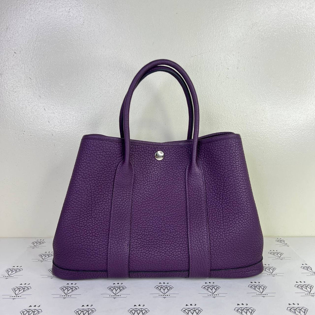 [PRE LOVED] Hermes Garden Party Tote (GPT) 30 in Cassis Negonda Leather PHW (Stamp W - 2024)