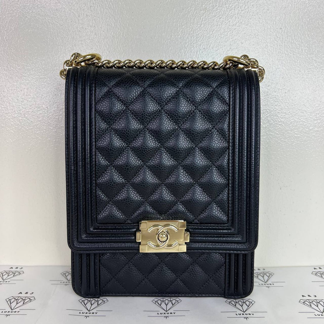 [PRE LOVED] Chanel Leboy North South in Black Caviar Light Gold HW (Series 28)