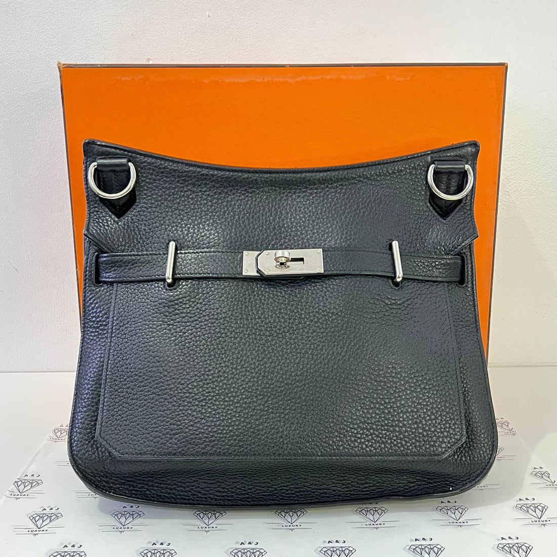 [PRE LOVED] Hermes Jypsiere 28 In Black Clemence Leather PHW