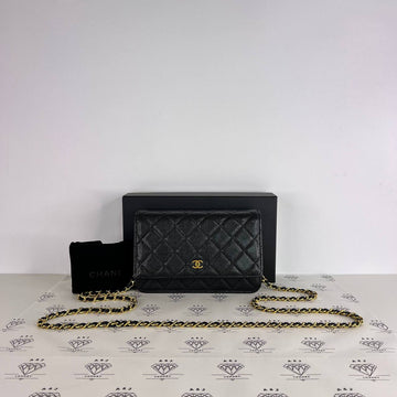 [PRE LOVED] Chanel Classic Wallet on Chain in Black Caviar Leather GHW (microchipped)