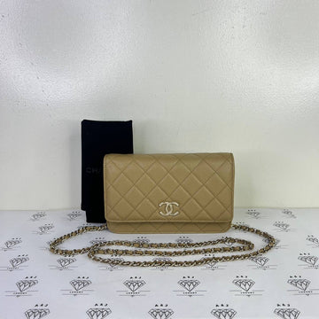 [PRE LOVED] Chanel Seasonal Wallet on Chain in Dark Beige Caviar Leather GHW (microchipped)