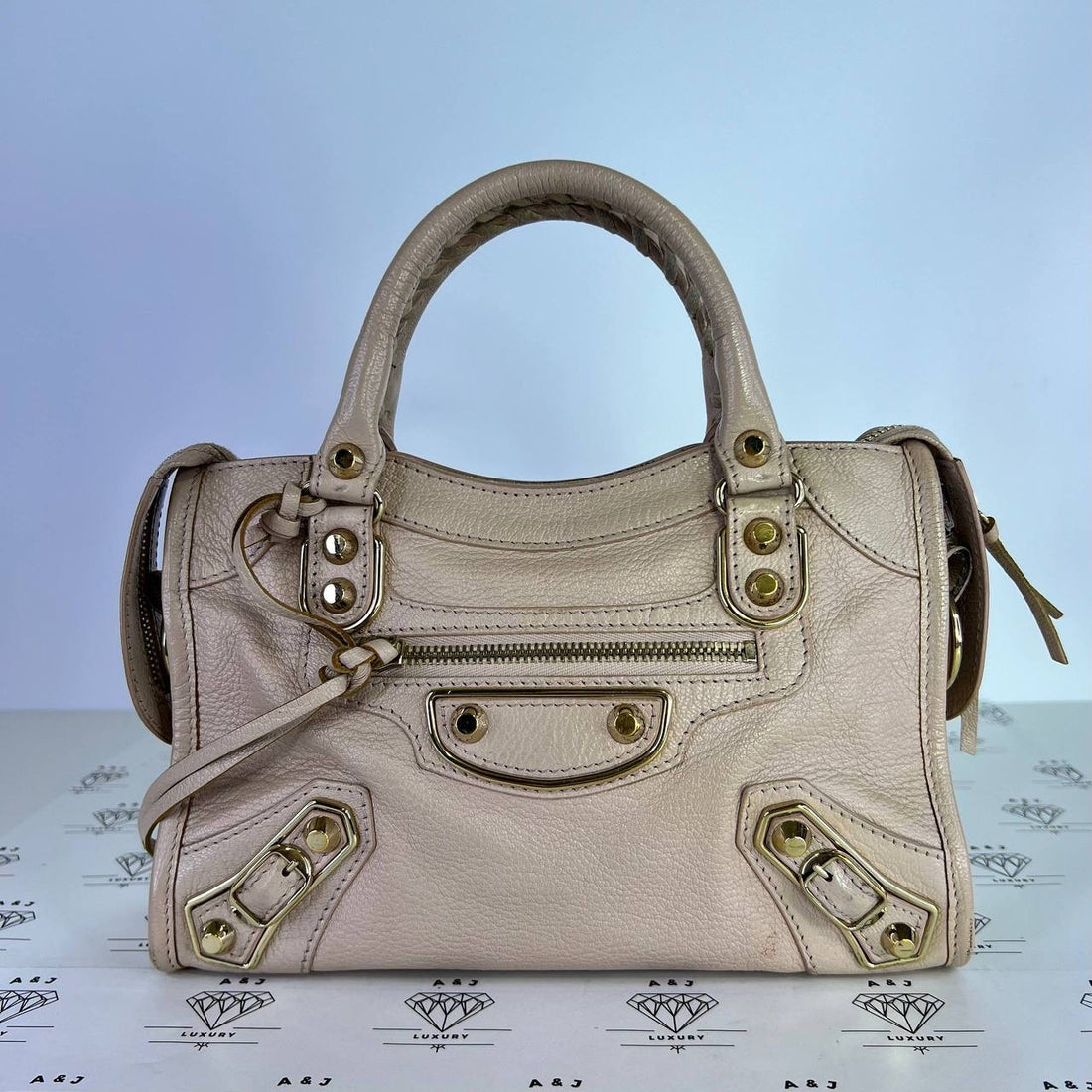 [PRE LOVED] Balenciaga Mini City Metallic Edge in Light Pink GHW