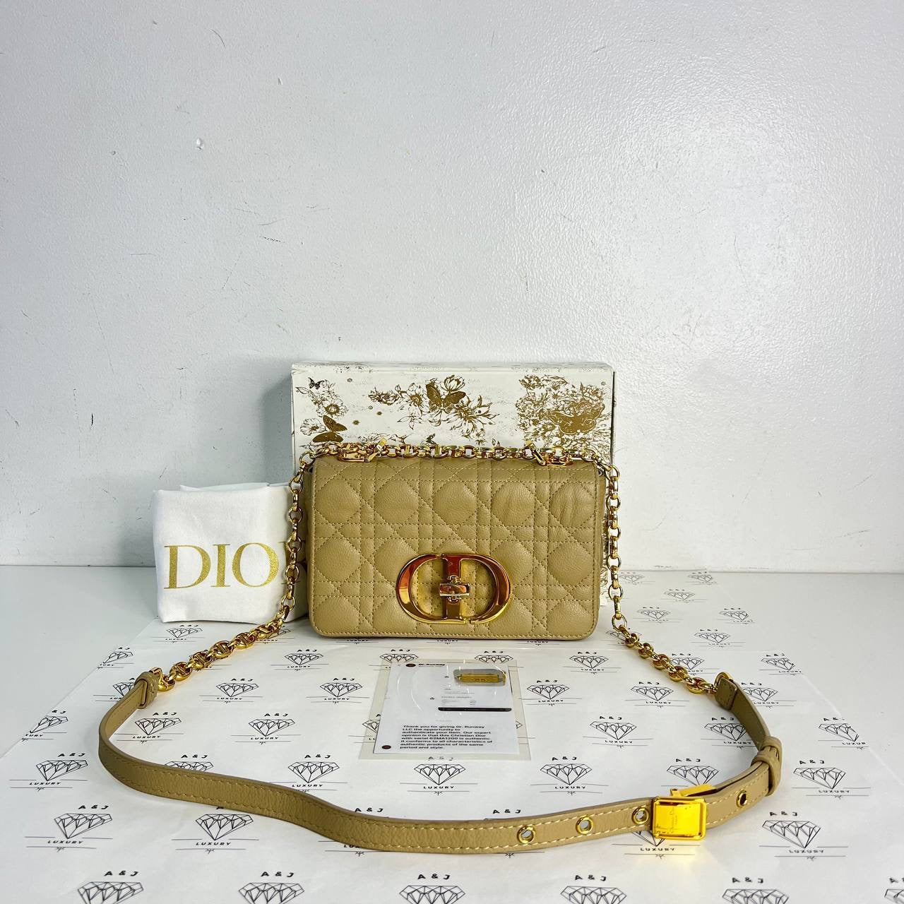 [PRE LOVED] Christian Dior Small Caro in Dark Beige Grained Calfskin GHW (2020)