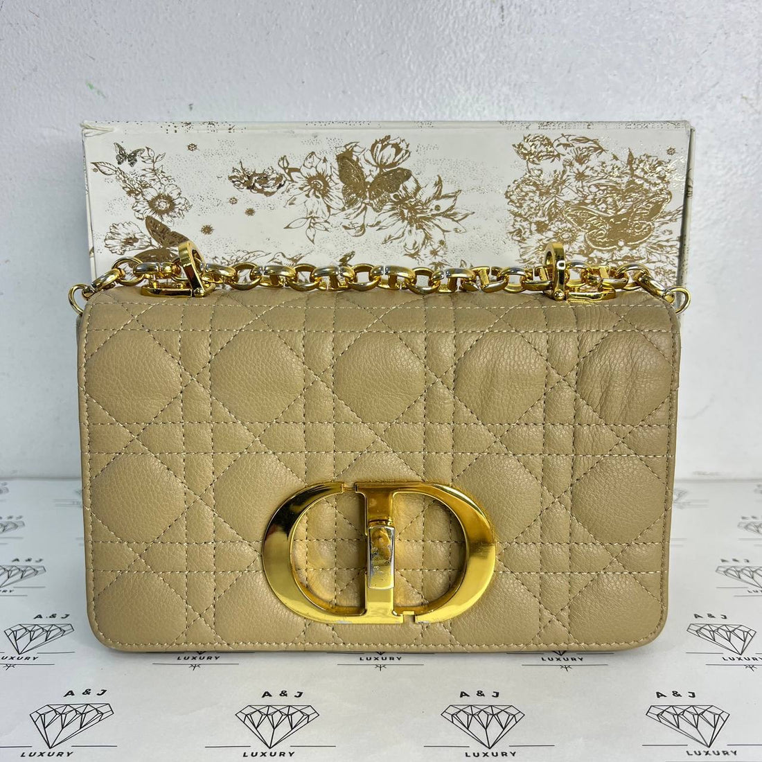 [PRE LOVED] Christian Dior Small Caro in Dark Beige Grained Calfskin GHW (2020)