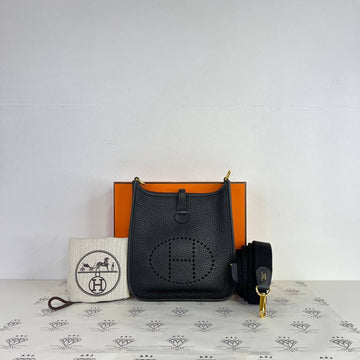 [PRE LOVED] Hermes Mini Evelyne 16 (TPM) in Black Clemence Leather GHW (Stamp U - 2022)