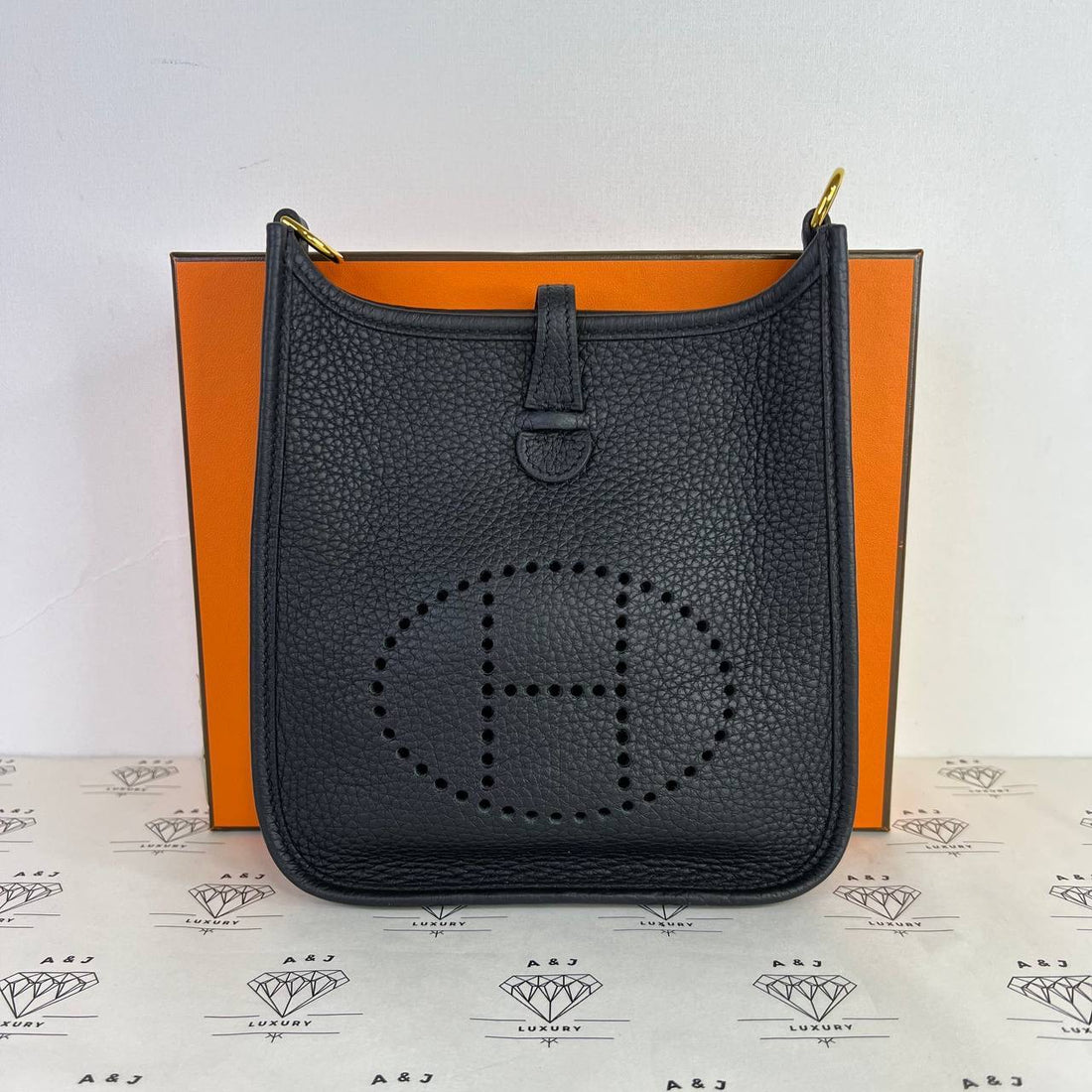 [PRE LOVED] Hermes Mini Evelyne 16 (TPM) in Black Clemence Leather GHW (Stamp U - 2022)