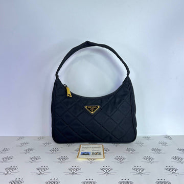 [PRE LOVED] Prada Tessuto Nylon Shoulder Bag in Black GHW