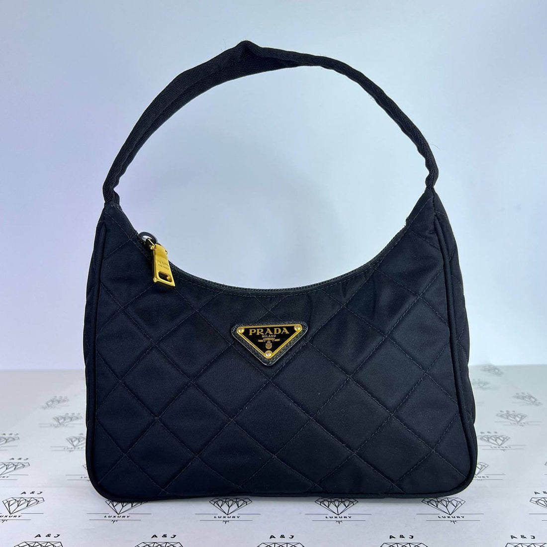 [PRE LOVED] Prada Tessuto Nylon Shoulder Bag in Black GHW