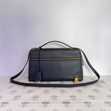 [PRE LOVED] Loro Piana L27 Extra Bag in Navy Blue Grained Leather GHW