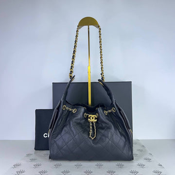 [PRE LOVED] Chanel Small C25 in Black Caviar Leather Aged Gold HW (microchipped)