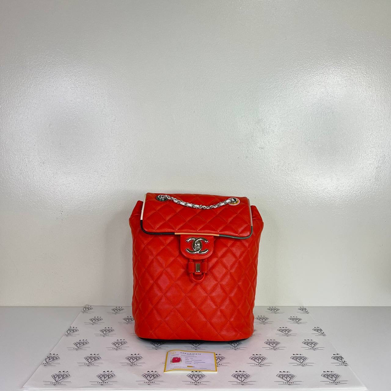 [PRE LOVED] Chanel Urban Spirit Backpack in Red/Blue/White Calfskin Leather SHW (Series 23)
