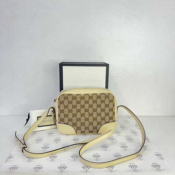 [PRE LOVED] Gucci Bree Camera Bag in Canvass and White leather trims